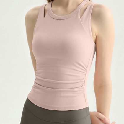 Women's 2-in-1 Padded Sports Bra Tank Top – Fixed Cup Yoga Workout Camisole Wholesale