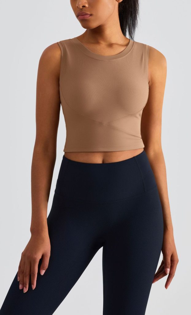 Women's Fixed Cup Sports Bra Tank Top – High Support Compression Workout Bra Wholesale